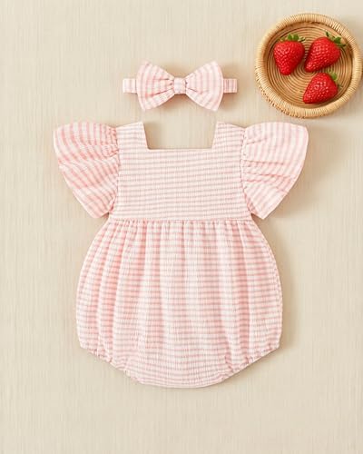 Vibebox Baby Girls Clothes Summer One-sies Romper Outfit Preemie-18 Months - Image 4