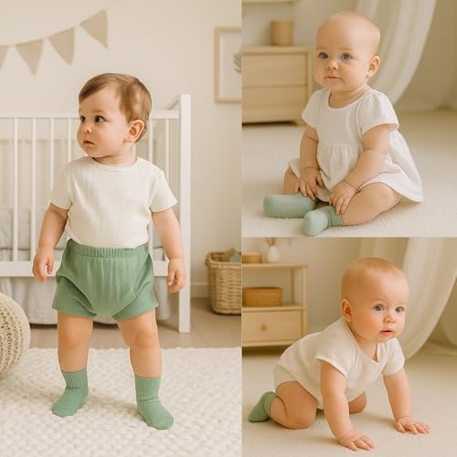 bistyle Baby Grip Ankle Socks 6 Pairs | Newborn Infant Toddlers Sock Organic - Image 2