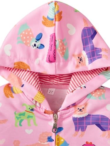 Baby Girl Zip-up Jacket Rainbow Unicorn Cotton Hoodie Sweatshirt Toddler Fall - Image 4
