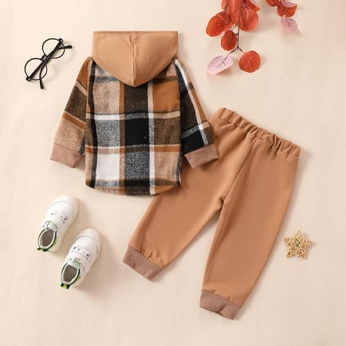 Infant Baby Boy Fall Winter Clothes Outfit Hooded Long Sweatshirt Pant Set - Image 4