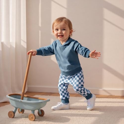 Infant Baby Boy Fall Winter Clothes Outfit Hooded Long Sweatshirt Pant Set - Image 2