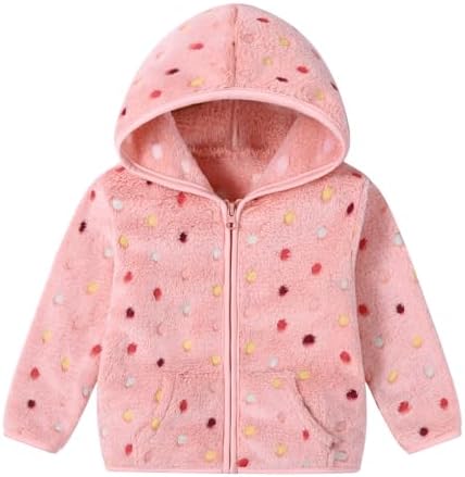 Toddler Baby Girl Fleece Jackets Fall Clothes Hooded Zip Fuzzy Coats by Adarl