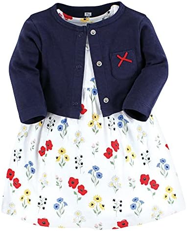 Hudson Baby Infant and Toddler Girls Cotton Dress and Cardigan Set by HudsonBaby