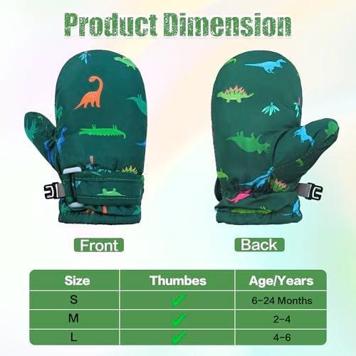 Toddler Mittens Lined Fleece Snow Gloves - Image 4