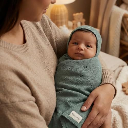 100% Luxury Organic Cotton Pointelle Knit Baby Quilt Blanket – Refined - Image 4