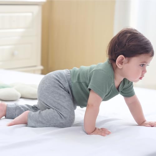 Ruliby Baby Bodysuit and Pant Set Summer Ribbed Mix Match Infant Clothes - Image 3