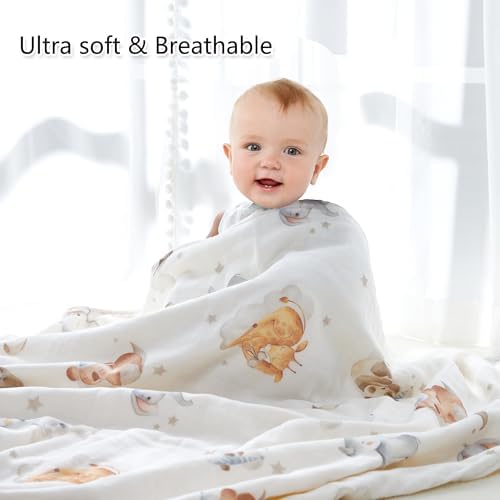 Baby Swaddle Blankets, Bamboo Muslin Receiving Blanket | 1-Pack, Lightweight & - Image 2