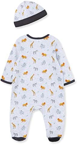 Little Me Baby Boy Clothes 2-Piece Baby Sleeper and Cap Set, 100% Cotton - Image 2
