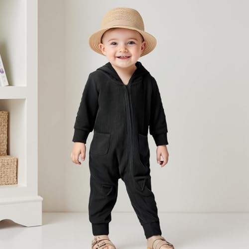 Fall Baby Clothes Newborn Boy Girl Hoodie Romper Long Sleeve Jumpsuit Winter - Image 2