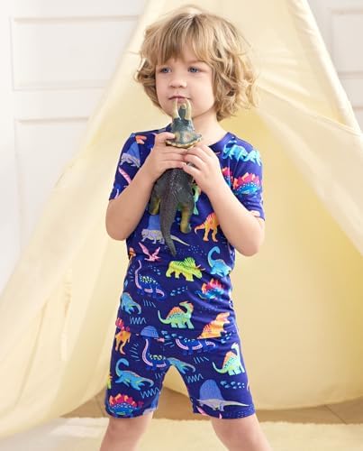 babee Reshinee Bamboo Viscose Toddler Boys Pajamas Set, Short Sleeve Kids - Image 6