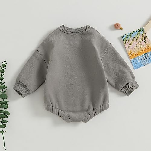 VISGOGO Newborn Infant Baby Boy Oversized Romper Sweater Bodysuits Coming Home - Image 4