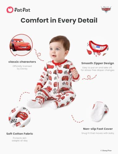 Disney Baby Boys Zip One-Piece Non-Slip Footie Romper - Image 6