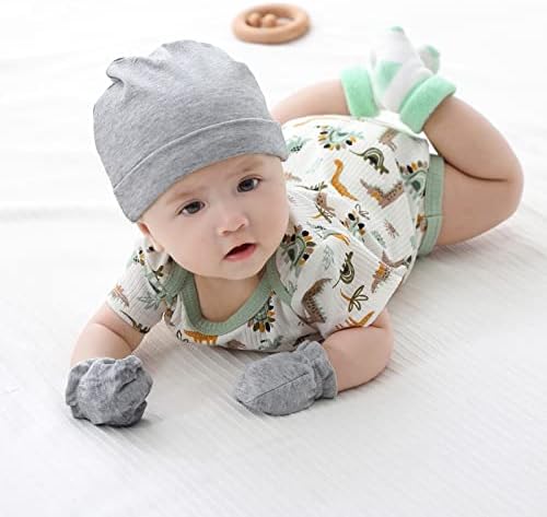 MAMIMAKA Baby Hat and Mittens Set Newborn Baby Hats Caps - Image 4