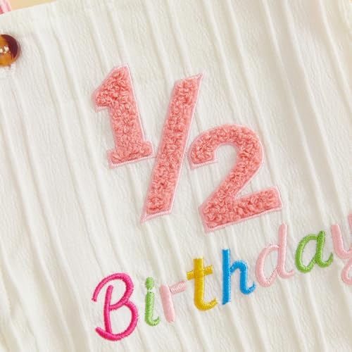 Honganda Baby Boy 1/2 Birthday Outfit Half Way to One Cake Smash Romper - Image 6