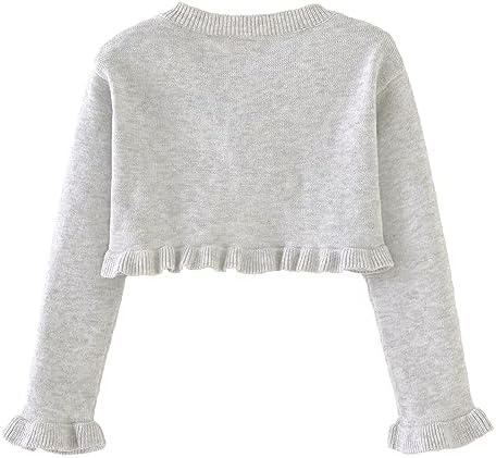 Toddler Girls Cardigan Sweater Bolero Shrug Baby Kids Long Sleeve Cropped Dress - Image 6