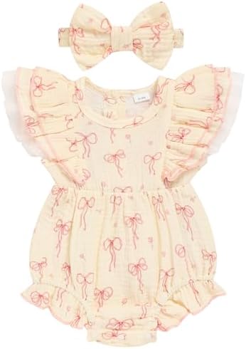 TITKKOP Ruffle Bubble Romper for Baby Girl | One-Piece Shorts Jumpsuit | Summer by TITKKOP