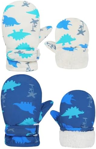 Toddler Gloves Kids Mittens Winter Warm Lined Fleece Gloves Waterproof Snow by Slivery+Color