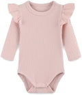 Baby Girl Knit Ruffle Outfit Clothes Ribbed 100% Organic Cotton Solid Color by Unknown