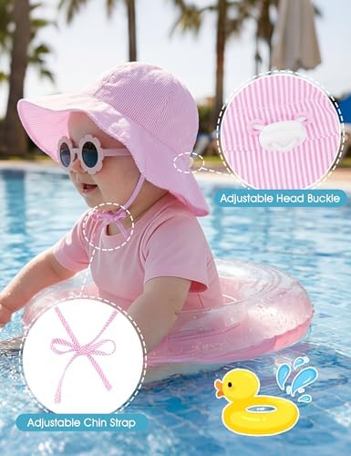 Durio UPF50+ Baby Sun Hat and Sunglasses - Image 4