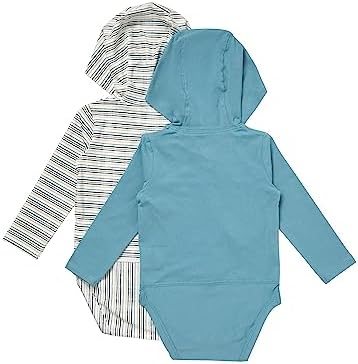 Hanes Baby Pure Comfort Long Sleeve Hoodie Bodysuits, Infant Bodysuits - Image 2