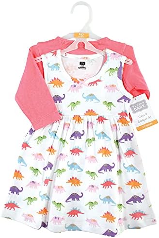 Hudson Baby Infant and Toddler Girls Cotton Dress and Cardigan Set - Image 2