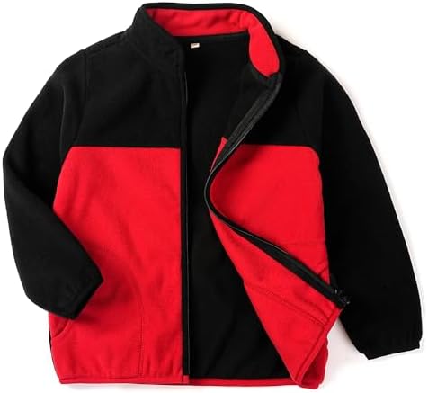 Toddler Boys Girls Fleece Jacket Lightweight Fall Spring 2-12 Years by EIGIOO