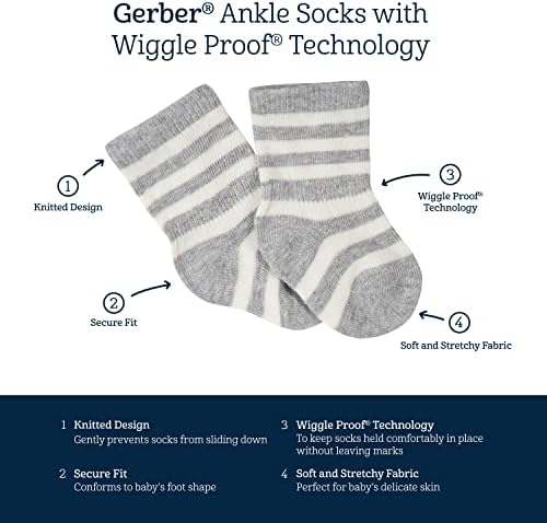 Gerber baby-girls 8-pair Wiggle Proof SockCasual Sock - Image 6