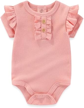 Ruliby Baby Bodysuit and Pant Set Summer Ribbed Mix Match Infant Clothes - Image 6