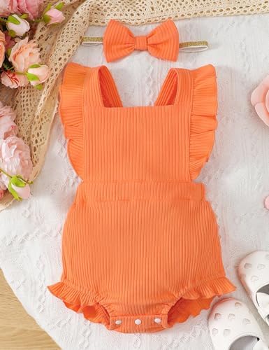 Fullfamous Baby Girl Ruffled Jumpsuit and Headband Set - Image 2