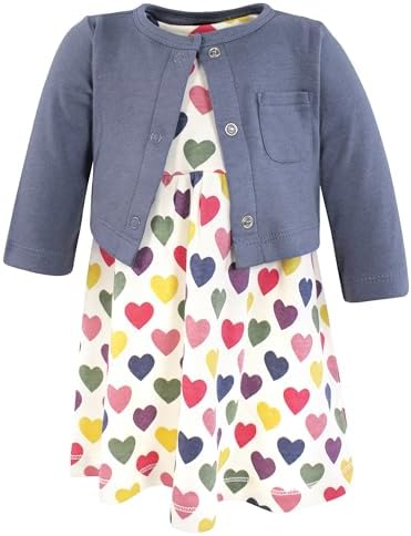 Hudson Baby Infant and Toddler Girls Cotton Dress and Cardigan Set by HudsonBaby