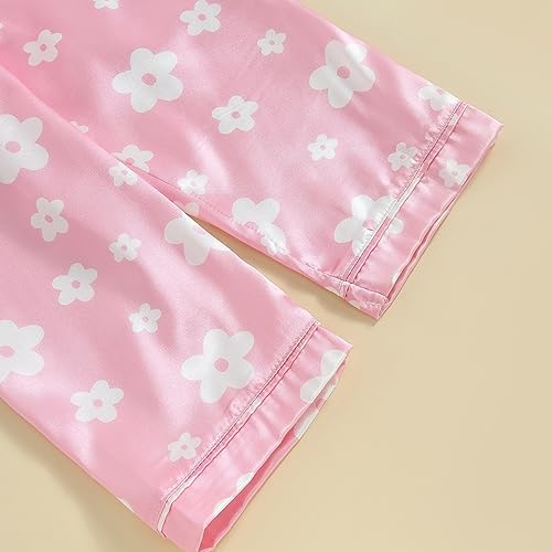 Kids Baby Girl Boy Satin Pajamas Set Button Down Sleep Shirt Top+Long Pants - Image 7
