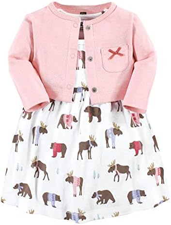 Hudson Baby Infant and Toddler Girls Cotton Dress and Cardigan Set by HudsonBaby