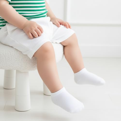 Toddler No Show Socks 10 Pairs Cotton Non Slip Baby Socks - Image 2