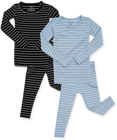 AVAUMA Stripe Pattern Baby Boys Girls Pajama Set Kids Toddler Snug fit Ribbed by AVAUMA