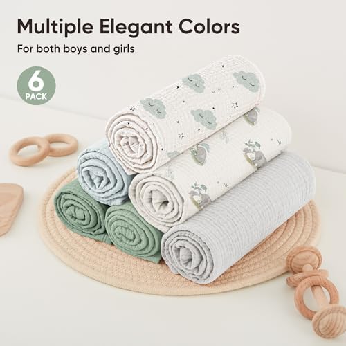 Bearmoss 6 Pack Muslin Burp Cloths - Image 5