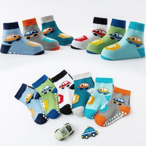Aroveea Toddler Socks Non Slip Grip Ankle Baby 12 Pack - Image 6
