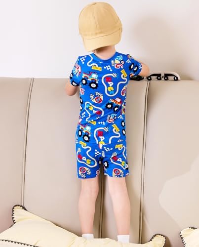 babee Reshinee Bamboo Viscose Toddler Boys Pajamas Set, Short Sleeve Kids - Image 3