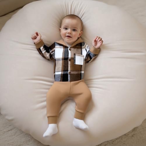 Giraropa Newborn Baby Boy Clothes Rib Knit Romper Jumpsuit Solid Sweater - Image 2