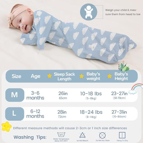 ZIGJOY Swaddle Sleep Sack 3-6 Months, 1.0 Tog Cotton Baby Swaddle Blanket - Image 2
