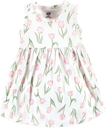 Hudson Baby Infant and Toddler Girls Cotton Dress and Cardigan Set - Image 4