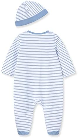 Little Me Baby Boy Clothes 2-Piece Baby Sleeper and Cap Set, 100% Cotton - Image 2