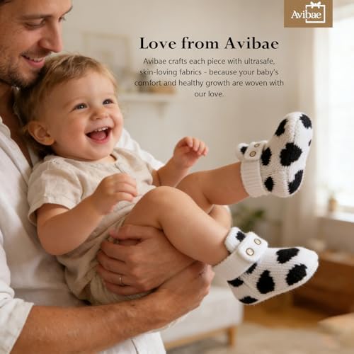 Avibae Baby Booties, Warm Infant Girl Boy Socks Bootie, Newborn Knit Shoes - Image 5