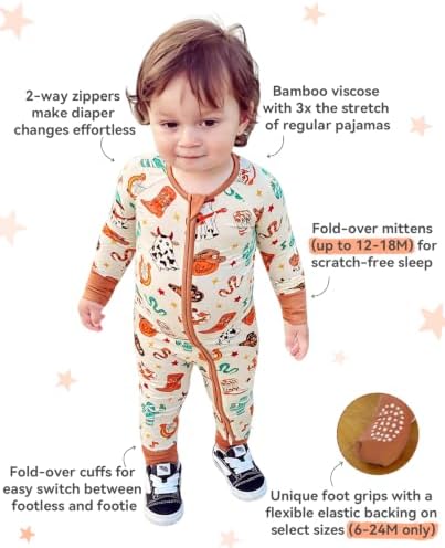 babee Reshinee Bamboo Viscose Baby Footie Pajama, Zipper Sleeper Boys Girls - Image 6
