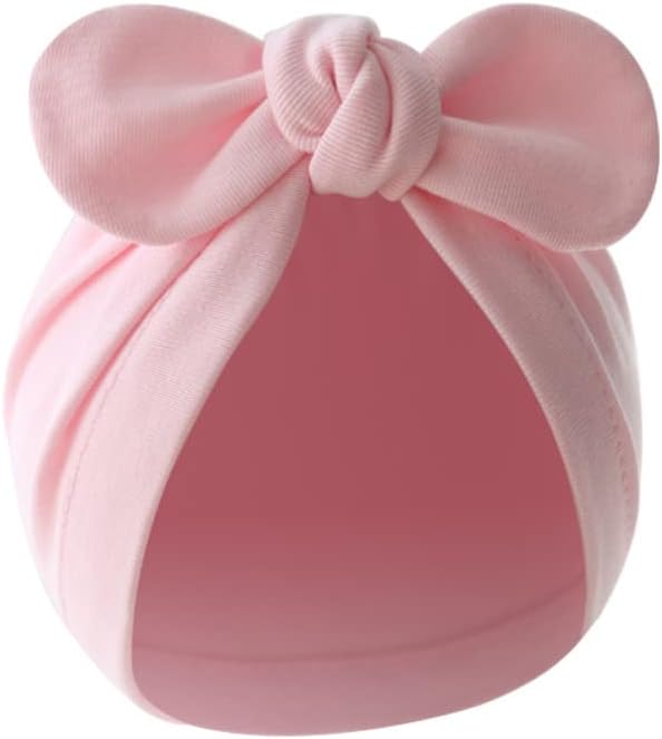 4PCS Newborn Baby Bow Knot Turban Hat Infant Toddler Hospital Hat Cotton Head - Image 3