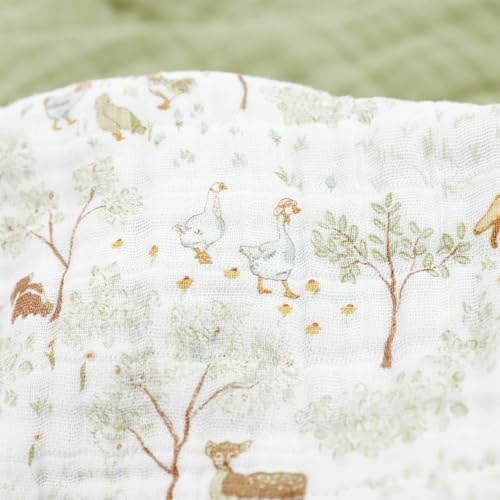 Little Unicorn Muslin Quilt Blanket | 100% Cotton Soft Multi-Layered Muslin - Image 4