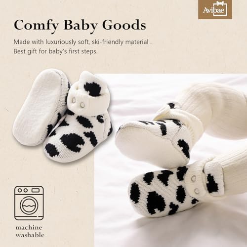 Avibae Baby Booties, Warm Infant Girl Boy Socks Bootie, Newborn Knit Shoes - Image 3