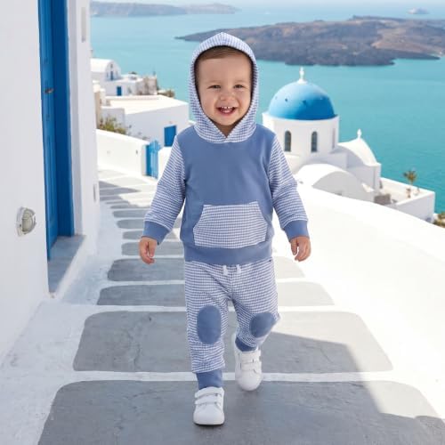 Infant Baby Boy Fall Winter Clothes Outfit Hooded Long Sweatshirt Pant Set - Image 5