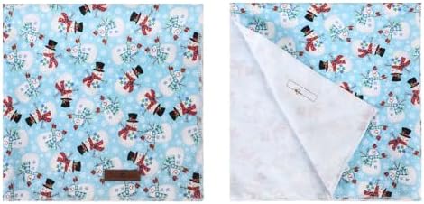 Lionet Paws Christmas Dog Bandana, Fabric Snowman Blue Dogs Kerchief - Image 4