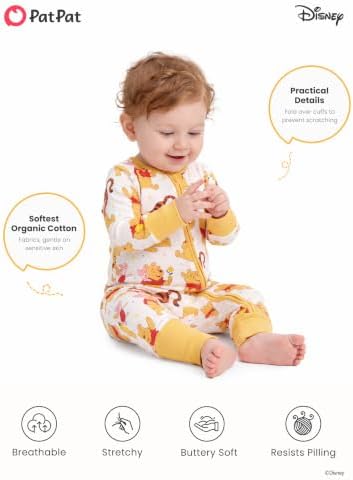 Disney Baby Organic Cotton Zip Footie Clothes Romper Outfit - Image 6