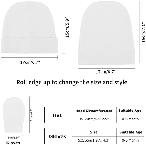 Newborn Baby Hats and Mittens Set Infant Beanie Cap Toddler Gloves Newborn - Image 2
